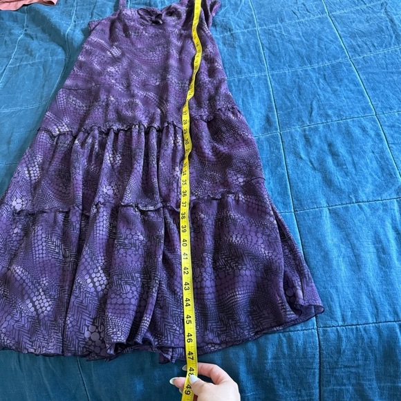 Vintage Y2K Purple Flowy Tiered Maxi Dress Size 10 - Picture 8 of 11
